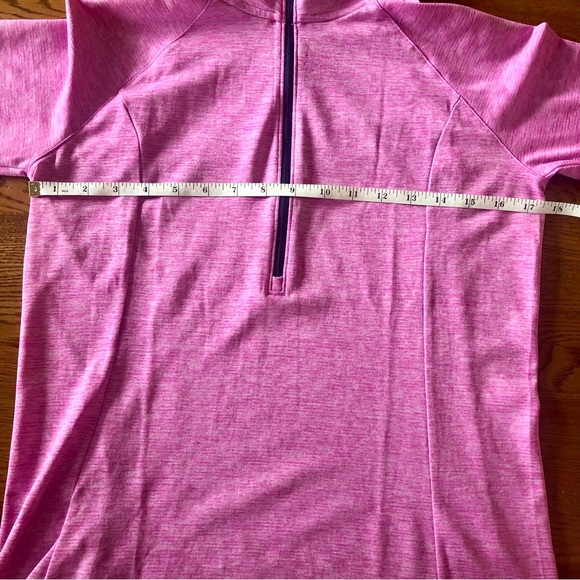 Under Armour Half Zip Top Small Pullover HeatGear Pink Blue Athletic Sporty - Picture 10 of 14